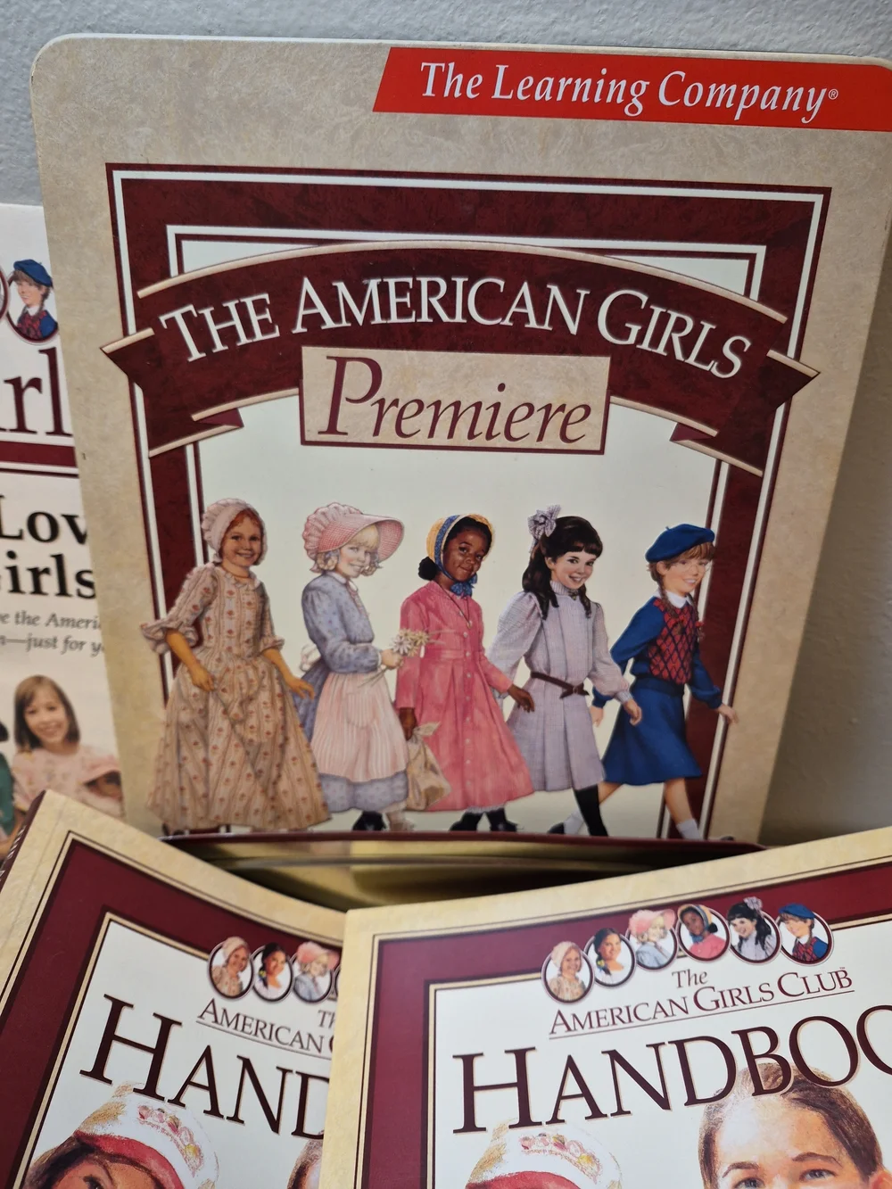 American‎ Girl Handbook & Storybook Set - Burgundy & Cream